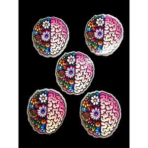 10 pc glitter RN Nurse Brain acrylic flat back charm for badge reels keyrings ea